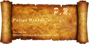Palya Miklós névjegykártya