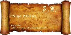 Palya Miklós névjegykártya