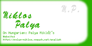 miklos palya business card